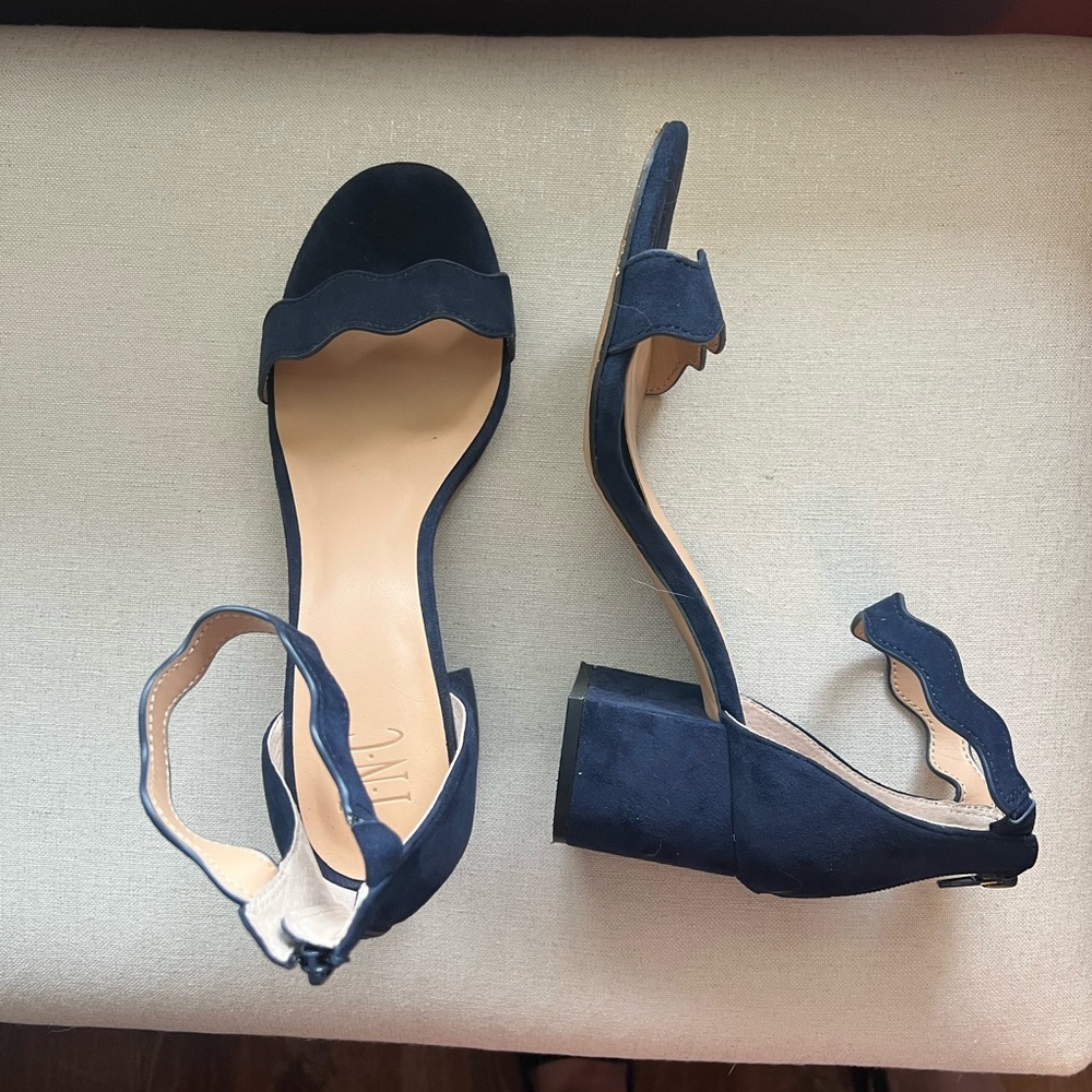INC Navy Heels/Sandals with Ankle Strap